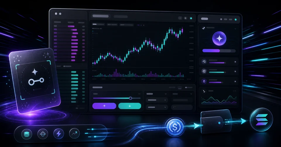 Visual of an invitation-based Solana Perp DEX trading dashboard for 01 Exchange