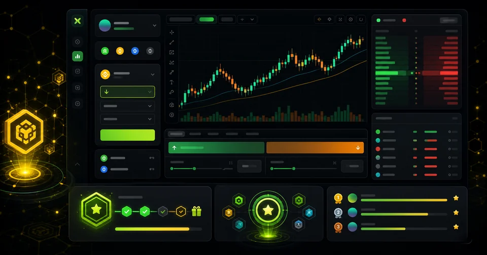 Visual of points rewards and a Perp DEX trading dashboard for StandX
